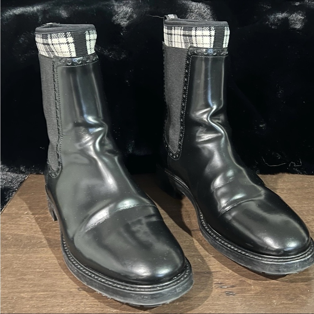 Authentic Christian Dior Tartan D-Order Boots
